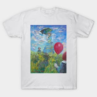 Woman with a Parasol, Clown with a Balloon T-Shirt